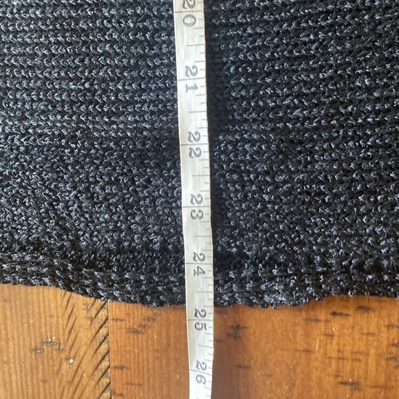 Cold water Creek Curved Hem Pullover Size Large Black Knit Linen Blend Sheer NWT - Picture 7 of 8